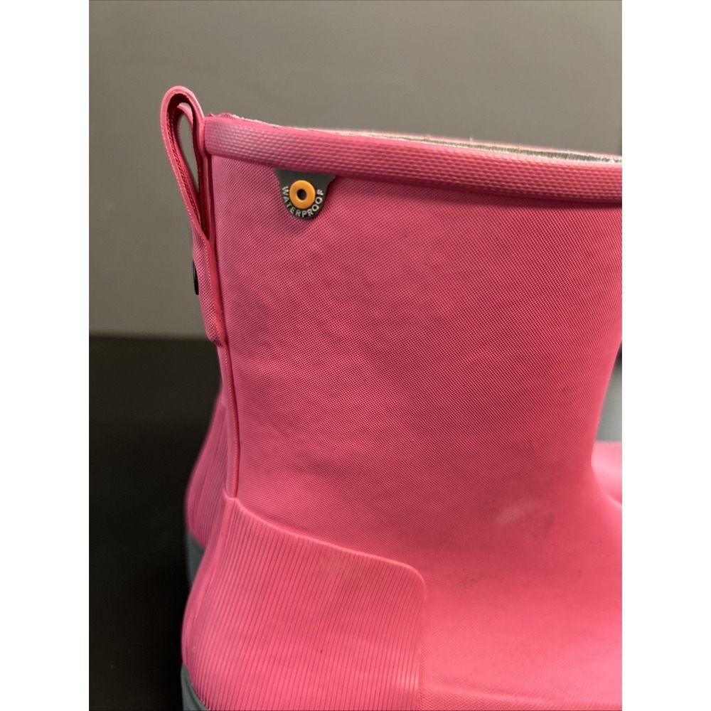 Bogs Holly Jr Girls 6 Mid Rain Boots Pink Round Toe Pull On Waterproof School - Picture 5 of 16